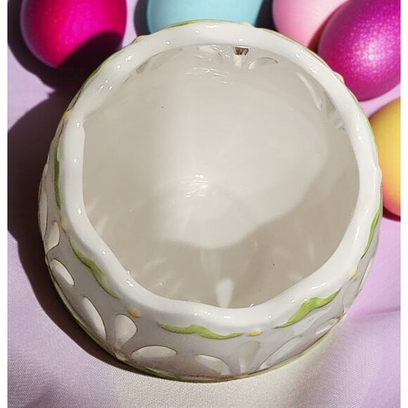 Fitz and Floyd Basket and Bows Collection Tea Light NIB Easter Spring - Picture 6 of 7